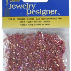 Seed Beads, 2 Cut Rainbow, Dk Rose