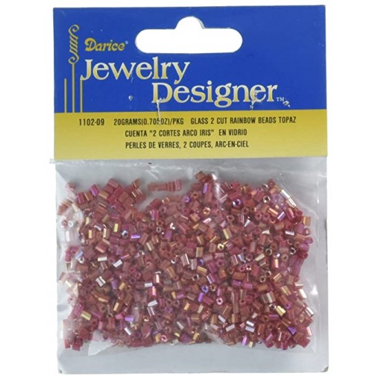 Seed Beads, 2 Cut Rainbow, Dk Rose
