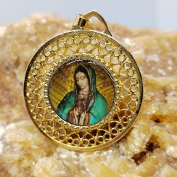 Medalla para Bordar Redonda Virgen de Guadalupe 