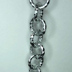 10MM small engraved hoop aluminum chain silver color