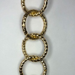 Big Gold Engraved Hoop Chain 18mm